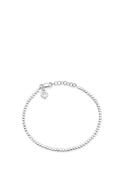 Kaplan Charm Round Beyaz Altın Kaplama 925 Ayar Gümüş Erkek Bileklik