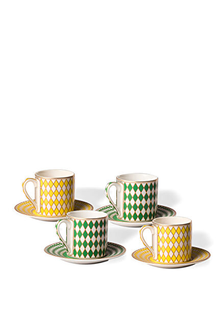 Chess Espresso 4-pack Porcelain Coffee Cup