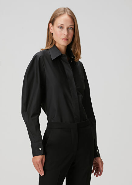 Cocoon Siyah Poplin Gömlek