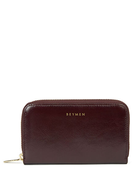 Rabat Bordo Orta Boy Kadın Deri Cüzdan