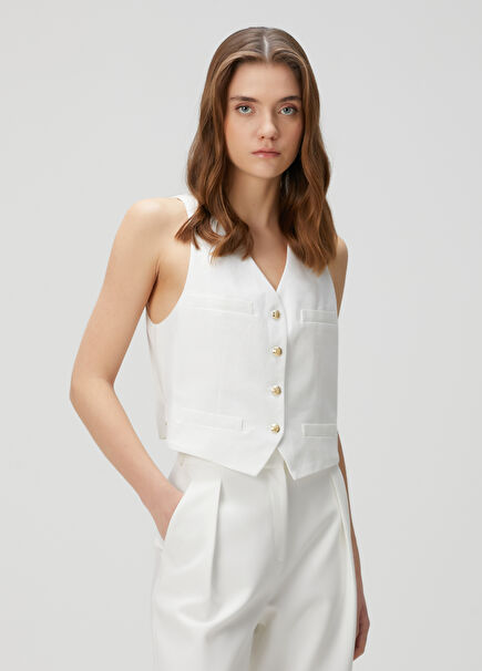 White Wool Vest
