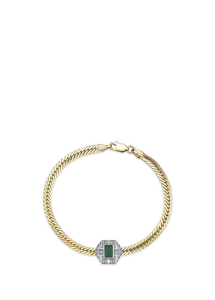 Arte 14 Ayar Sarı Altın Kadın Pırlanta Bileklik