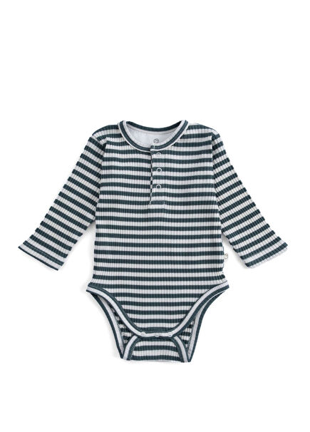 Yeşil Ayarlanabilir Çıtçıtlı Modal Bebek Uzun Kollu Unisex Bebek Zıbın