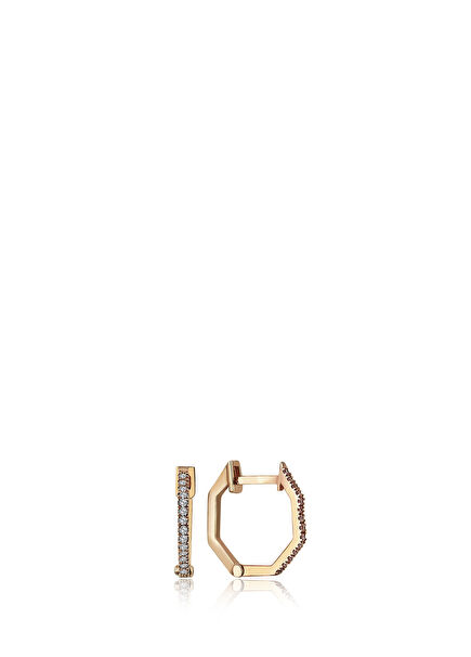 Pentagon Hoop 14K Gold Women's Earrings