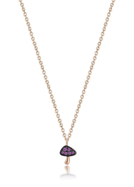 Violet Mushroom 14 Ayar Altın Kız Çocuk Kolye