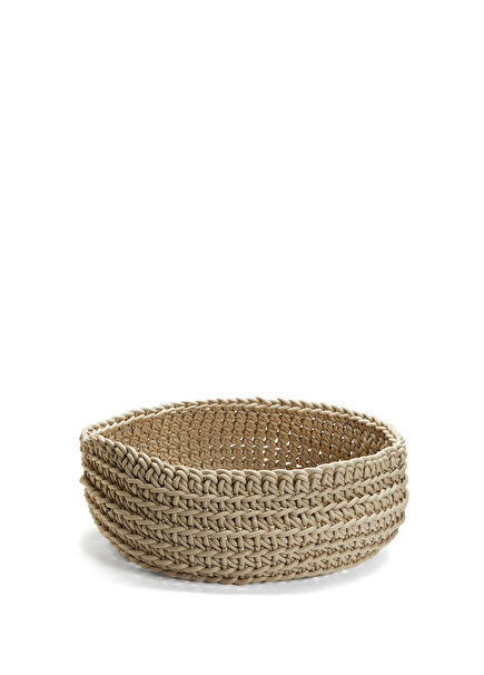 Classico Ekru El Yapımı Tığ İşi Sepet