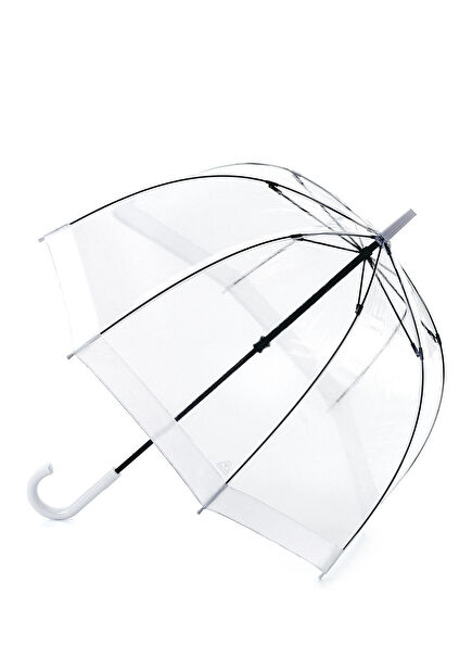 Birdcage® 1 White Şeffaf Beyaz Border Kadın Şemsiye