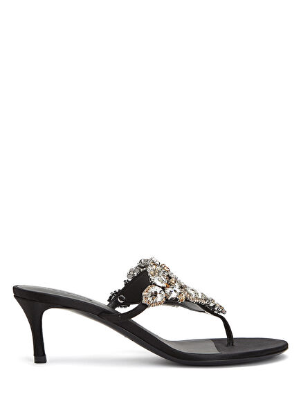 Bijou Black Rhinestone Women's Slippers