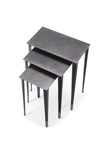 Spillo Grey Brushstroke 3-Piece Nesting Table Set