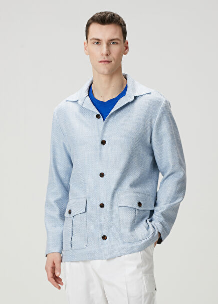 Light Blue Wool Coat