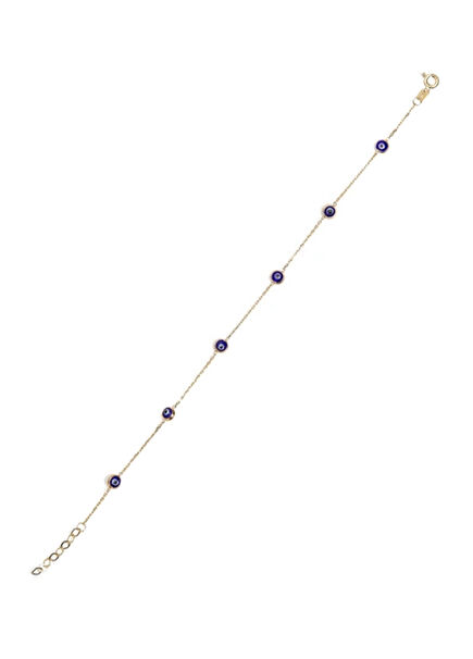 Evil Eye Bead Women's Gold Bracelet