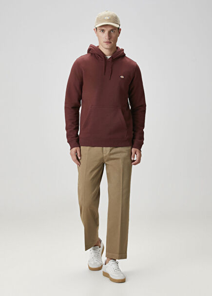 Oakport Bordo Kapüşonlu Sweatshirt