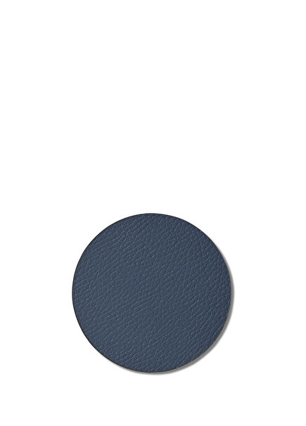 Cobalt Round Leather Coaster