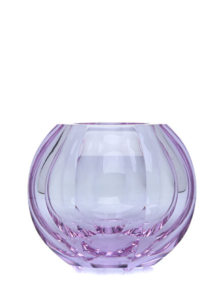 Alex Purple Striped Textured Crystal Vase