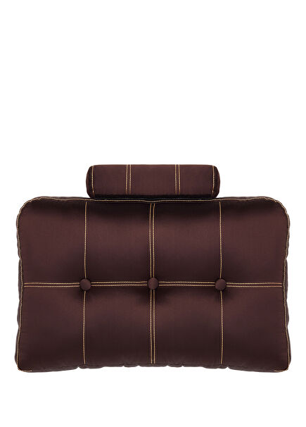 Balin Detailed Dark Brown Silk Cushion