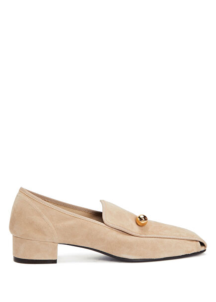 Bej Kadın Nubuk Loafer