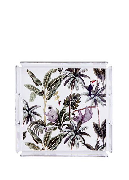 Tropical Rainforest Patterned Plexiglass Tray