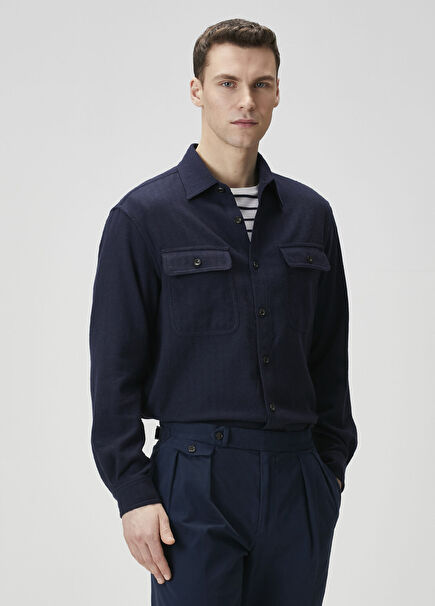 Lacivert Triko Gömlek