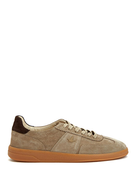 Beige Women's Leather Sneakers