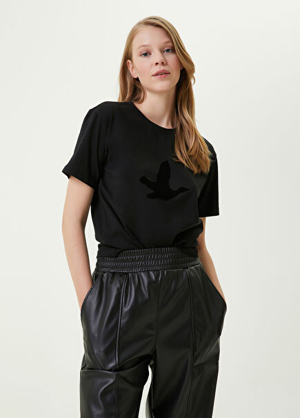 Black Crew Neck Tonal Logo T-shirt