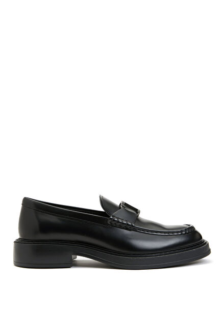 Black Banded Men's Leather Loafer