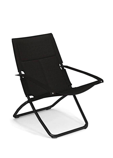 Snooze Glossy Black Çelik Kumaş Dinlenme Şezlongu