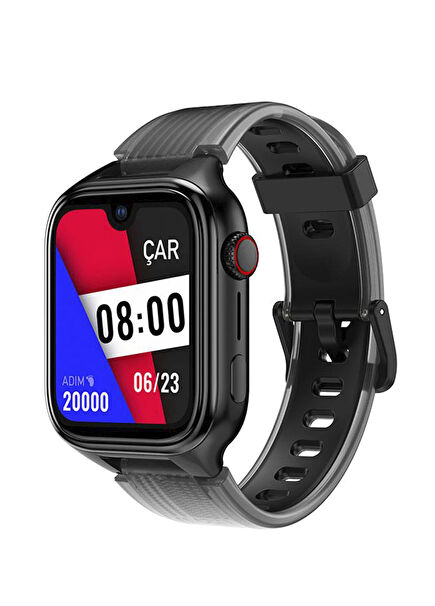 Kidi Pro Amoled Ekranlı GPS 4G Sim Kartlı Siyah Akıllı Çocuk Saati 2KSW03