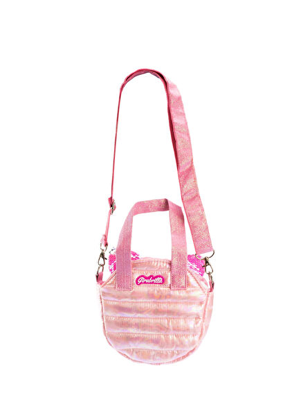 Kedi Kulaklı Puffer Metalik Pembe Kız Çocuk Omuz Çantası