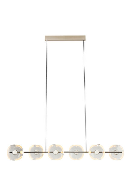 Skopje Clear Crystal Chrome Glass 6 Pcs Pendant Chandelier