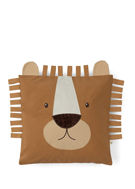 Aslan Figürlü Organik Pamuk Bebek Odası Yastık 40 x 40 cm