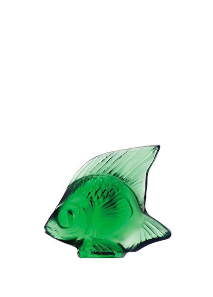 Crystal Object İn The Form Of A Green Fish