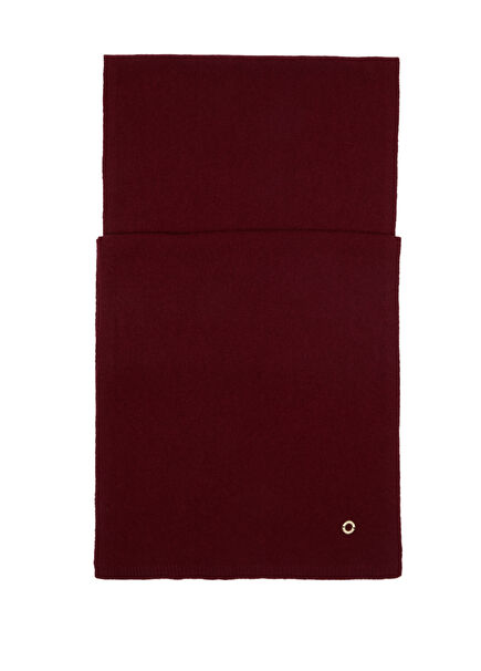 Bordo Kadın Kaşmir Karışımlı Yün Atkı