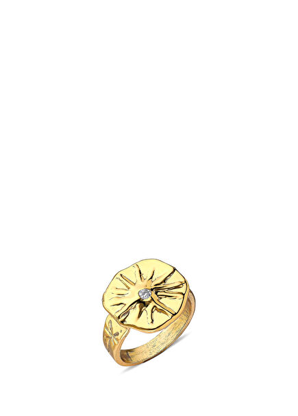 The Mayan Sun Women's Gold Plated Ring