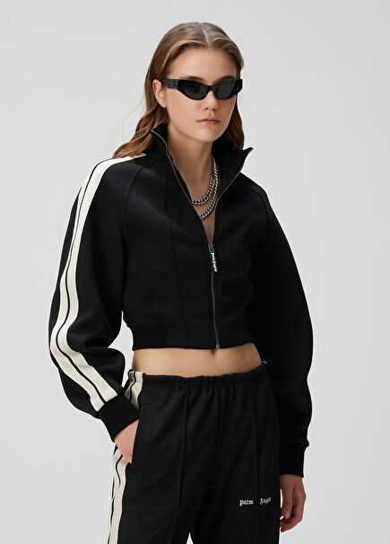 Siyah Ekru Crop Ceket