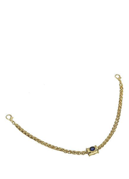 Helen Single Stone 24 Karat Gold Women's Chain Necklace