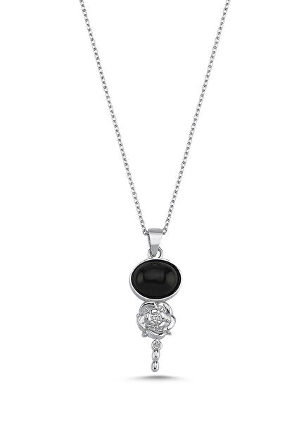 Mystica Black 925 Sterling Silver Women's Necklace