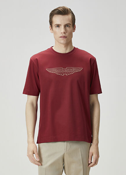 Kırmızı Logo Detaylı T-shirt