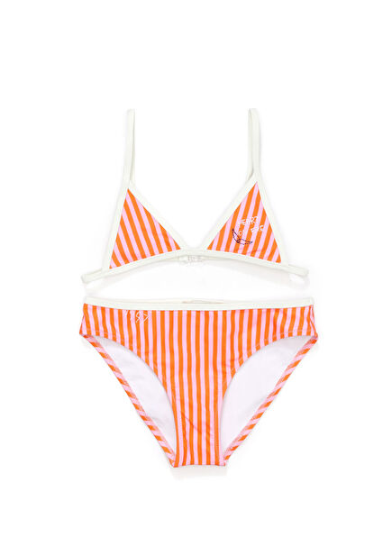Orange Pink Girls' Bikini Set
