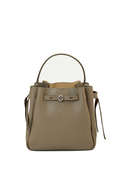 Rommy Bucket Mink Women's Leather Drawstring Bag