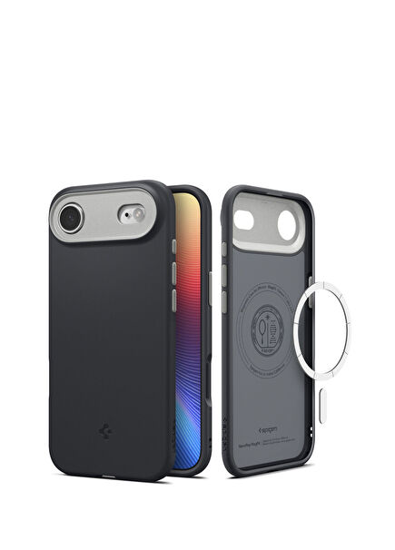 iPhone Air Nano Pop Hava Kanalı Teknolojisi™ Askeri Sınıf Koruma MagFit Kaymaz Black Sesame Silikon MagSafe Uyumlu Telefon Kılıfı