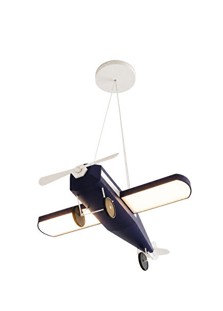 Navy Blue Airplane Pendant Lamp Children's Room Chandelier