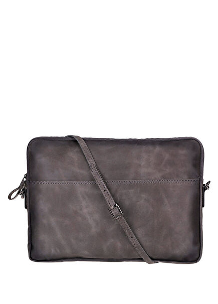 BloomSleeve Leeds Ash Gray Deri 16" Laptop ve Tablet Kılıfı
