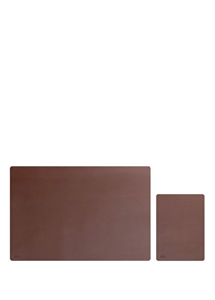 Brown Leather Desk Mat and Mouse Pad Set