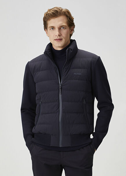 Lacivert Kapitone Garnili Mont