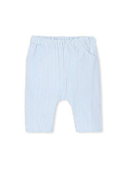 White Blue Striped Baby Boy Embossed Pants