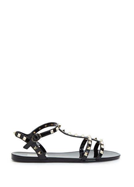 Summer Rockstud Black Stud Women's Beach Slippers