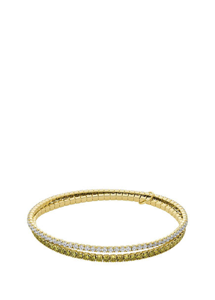 MKJ8488-710 Altın Rengi Yeşil Taşlı Kadın Bileklik