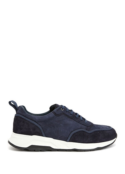 Navy Blue Men's Suede Sneakers