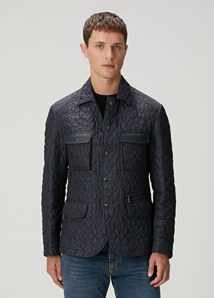 Dark Blue Quilted Coat