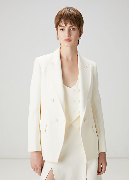 Ecru Double-Breasted Jacket